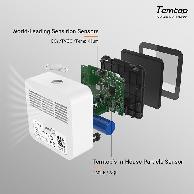 Temtop M10+ Indoor Air Quality Monitor & CO2 Meter - Image 6