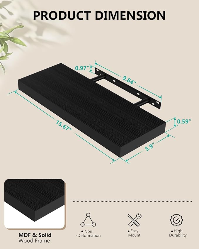 WALI Floating Shelves for Wall, 2 Tier Bathroom Storage Shelf Over Toilet - Image 2