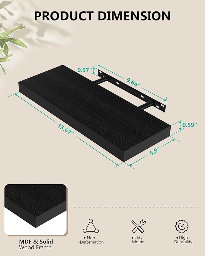 WALI Floating Shelves for Wall, 3 Tier Bathroom Storage Shelf Over Toilet - Image 2