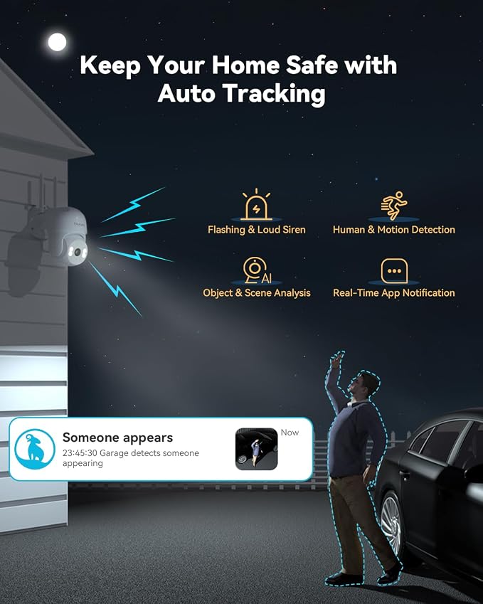 blurams 2Pack Security Cameras Outdoor Wired, 2K 360° PTZ Outdoor Security - Image 4