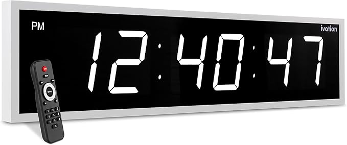Ivation Huge Oversized 72" Large Digital LED Clock | Big Digital Clock by Ivation