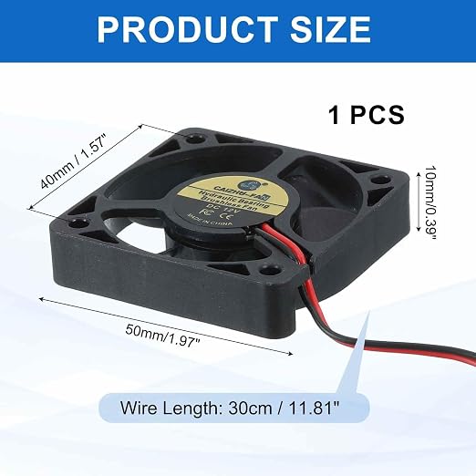 MECCANIXITY 5010 Fan 50mm x 10mm 2 Inch 12V Small Plastic Cooling Fan 2 Pin - Image 2