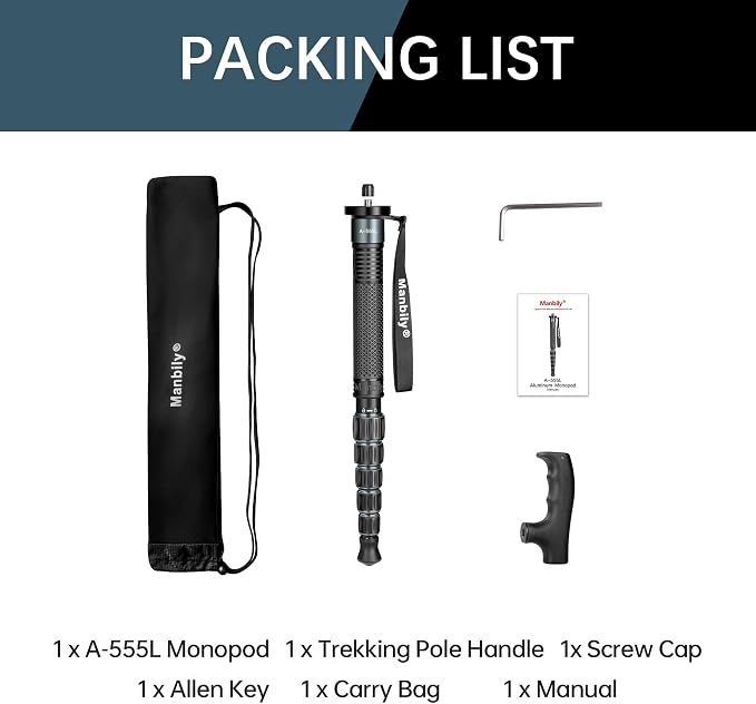 Manbily Monopods for Cameras 15.75'' - Image 7