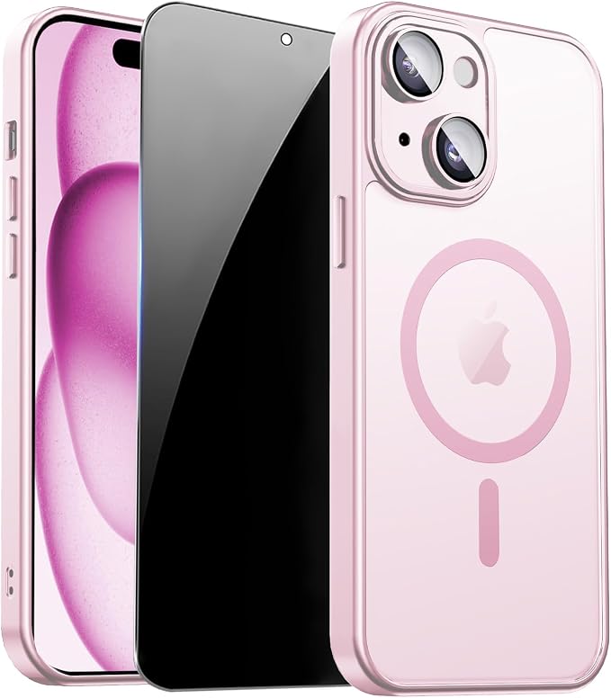for iPhone 15 Plus Case with Privacy Screen Protector and Camera Protection by ZOZDOKG