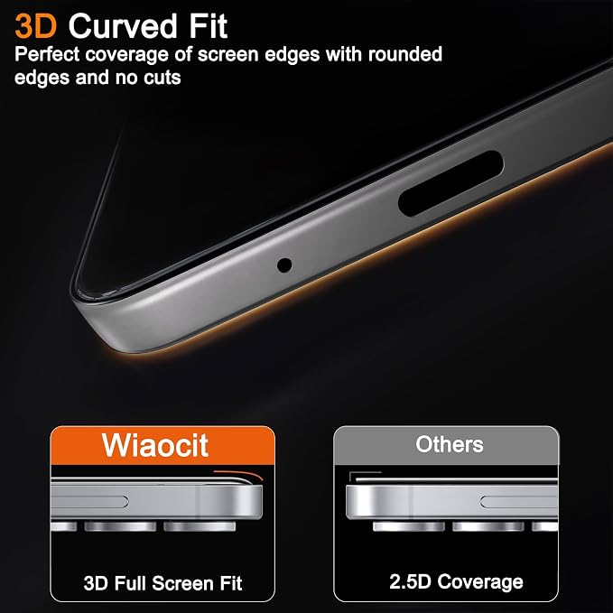 Wiaocit 3 Pack Tempered Glass Privacy Screen Protector - Image 5