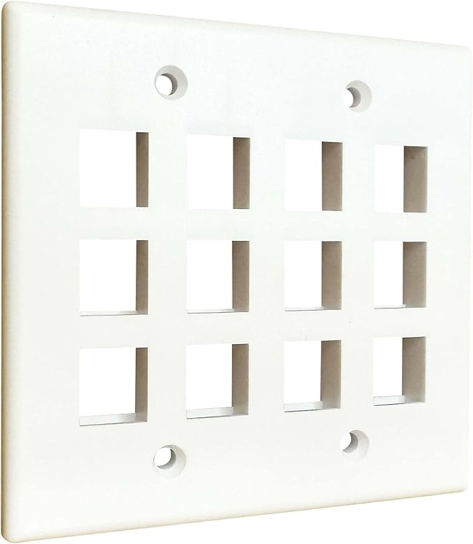 DIYTECH Keystone Wall Plate, 2 Gang Keystone Wall Plate, 12 Port Keystone Jack - Image 4