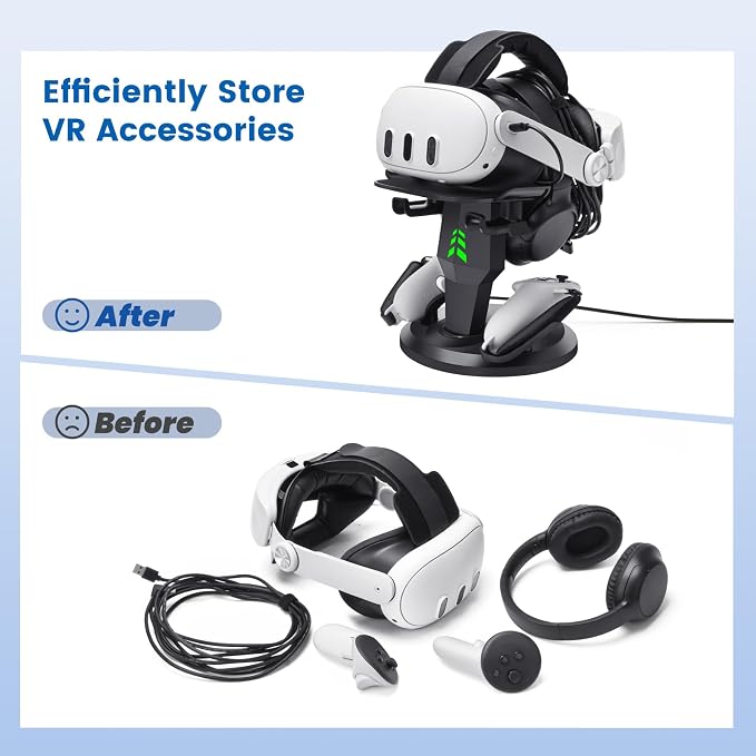 VR Headset Charging Dock for Meta Quest 3/Quest 3S/Quest 2, VR Charging Stand - Image 4
