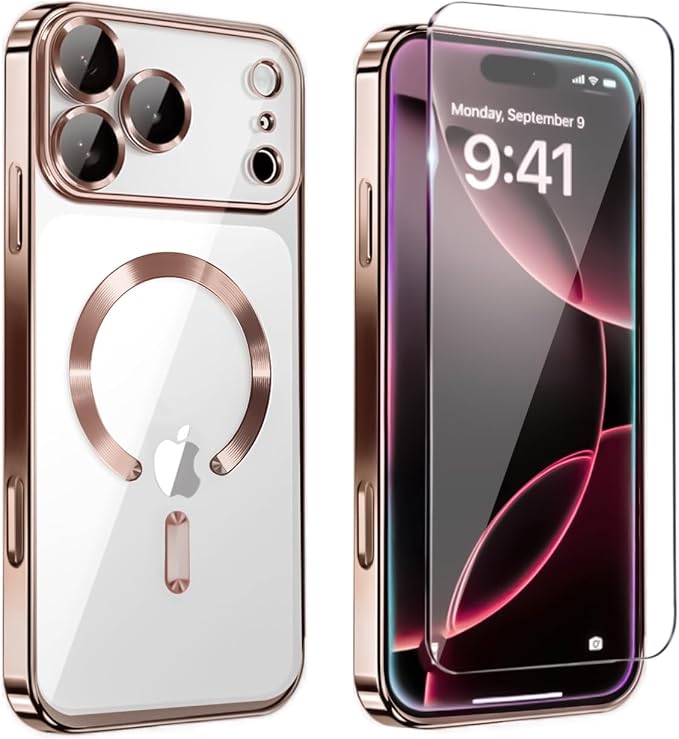 Magnetic Glossy Case for iPhone 17 Pro, iPhone 17Pro Phone Case Slim Clear by Unknown