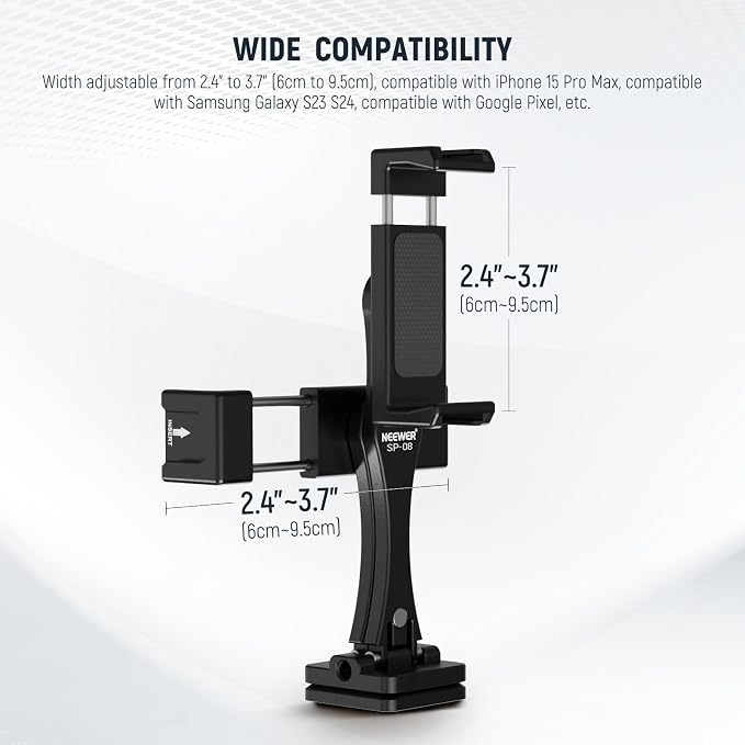 NEEWER Metal Phone Tripod Mount Adapter - Image 4
