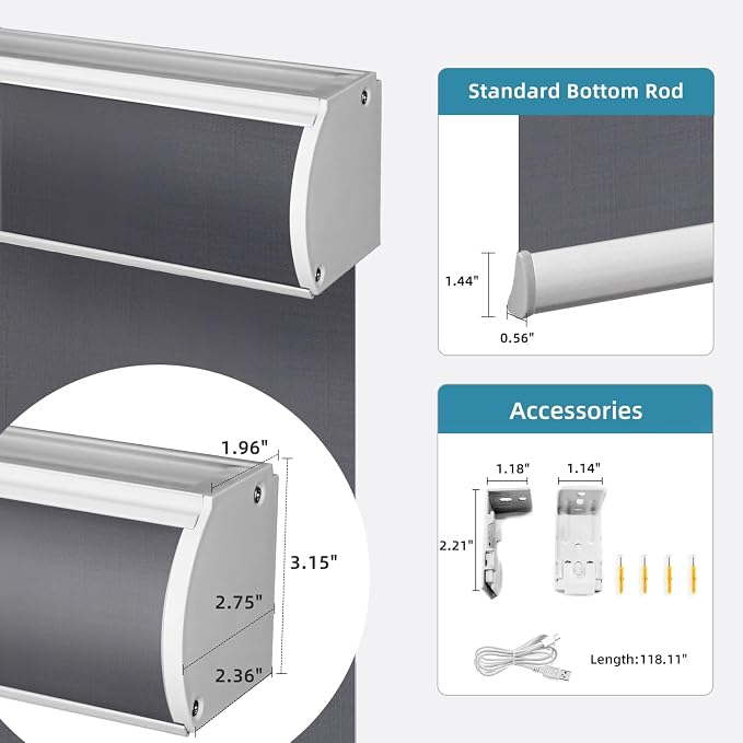 SmartWings Motorized Light Filtering Roller Shades 60% Blackout Work - Image 7