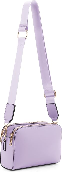 EVVE Crossbody Bags for Women Trendy Triple Zip Small Crossbody Camera Bag Purse by EVVE