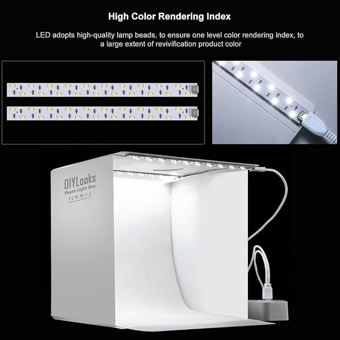20cm Include 2 LED Panels Folding Portable 1100LM Light Photo Lighting Studio - Image 5