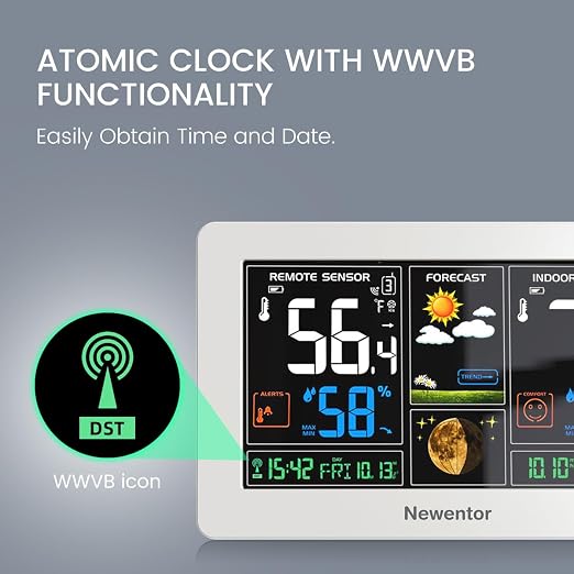 Newentor Weather Station Wireless Indoor Outdoor Thermometer, Color Display - Image 3