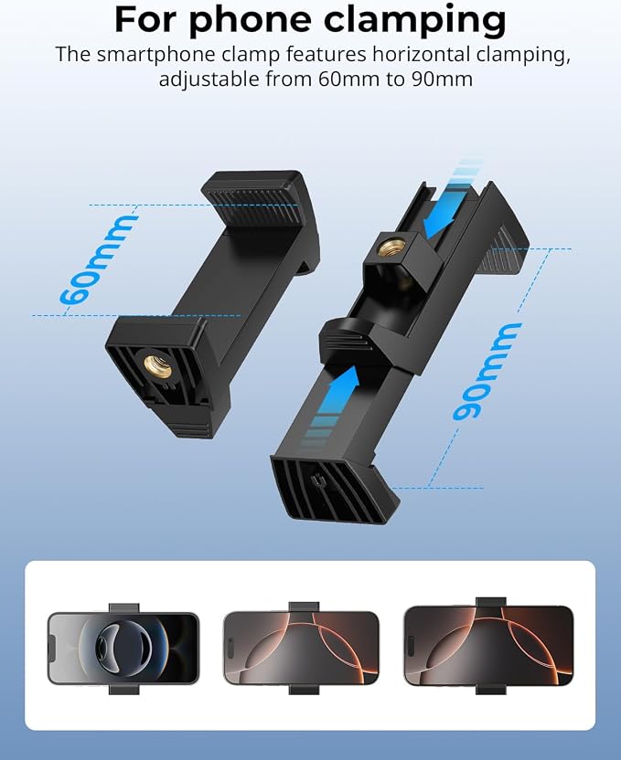 SmallRig Clamp w/ 1/4" and 3/8" Thread Holes, 9.8 Inches Adjustable Friction - Image 5
