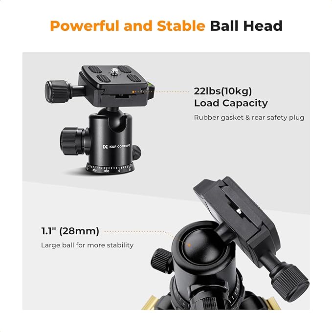 K&F CONCEPT Camera Tripod，72" Aluminum Tripod - Image 6