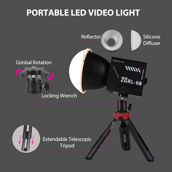 60W COB LED Video Light Handheld Portable - Image 2