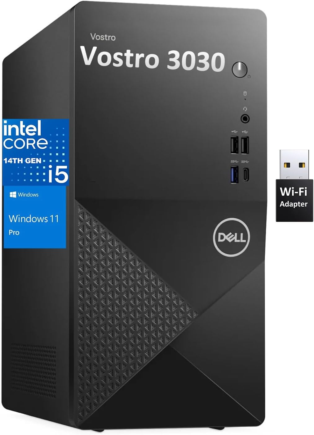 Dell Desktop Computers Tower PC for Home Business Student, 14th Gen Intel Core i5-14400 (Beat i7-13620H), 16GB DDR5 RAM, 1TB PCIe SSD, WiFi Adapter, DisplayPort, HDMI, Type-C, Windows 11 Pro