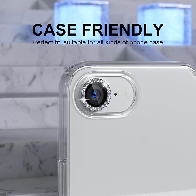 Choiche Compatible for iPhone 17e / 16e Camera Lens Protector Bling, 9H - Image 4
