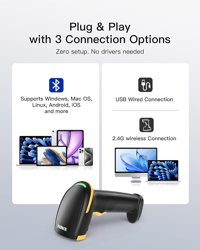 Inateck 1D Bluetooth Barcode Scanner - Image 4