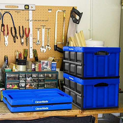 CleverMade Collapsible Storage Bins, 46L 1 Pack, 75 lb Stackable - Image 5