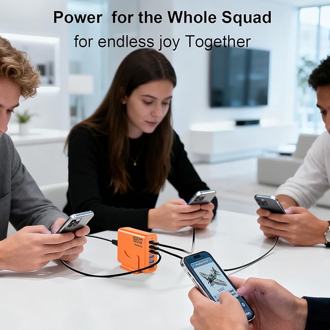 165W GaN USB C Charging Station, 6-Port Desktop Charger - Image 7