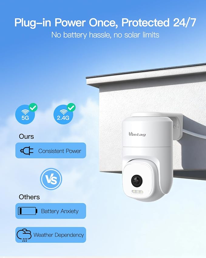 VIMTAG 2.5K 4MP Outdoor Security Camera, Pan/Tilt WiFi Home CCTV Camera - Image 4