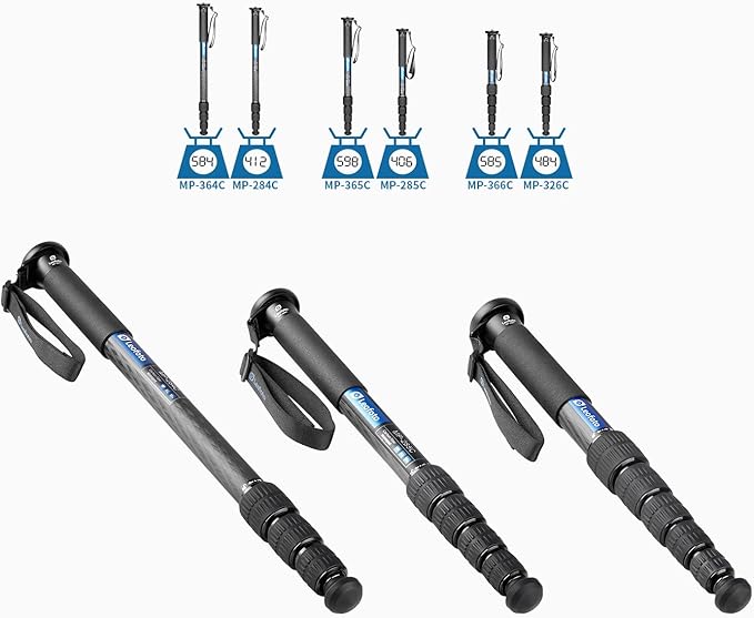 Leofoto MP-284C 65" 4-Section Carbon Fiber Portable Monopod, Lightweight - Image 4