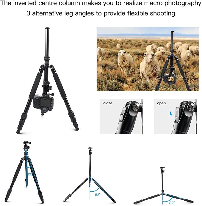 SIRUI Traveler 7A 65.55'' Aluminum Camera Tripod, E-10 Panorama Ball Head and - Image 4