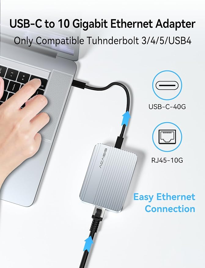 ACASIS USB4 to 10Gb Ethernet Adapter Aluminum Housing USB-C to 10 Gigabit - Image 7