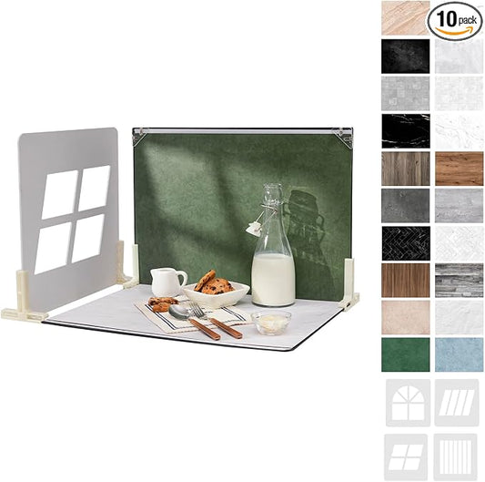 Photo Backdrop Board with Shadow Boards, Table Top Small Shooting Kit by MDAOCRY