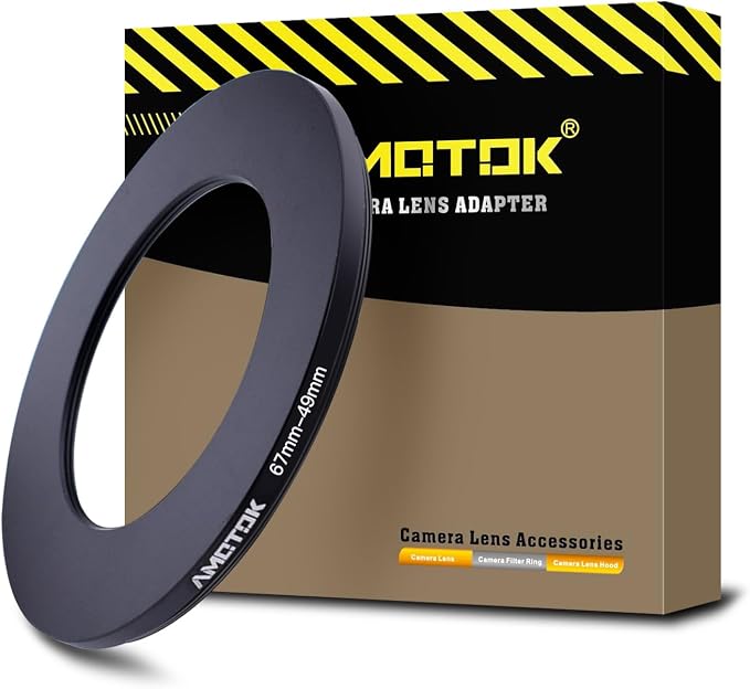 67mm Lens to 49mm Camera Lens Adapter, 67mm-49mm Filter Step-Down Ring by AMOTOK