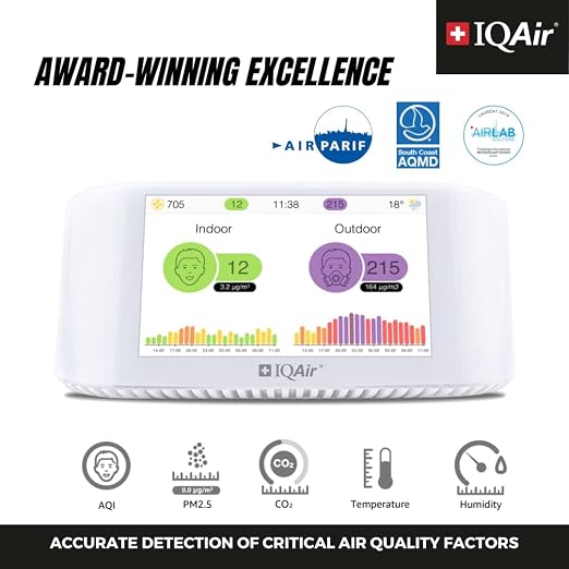 IQAir AirVisual Air Quality Monitor Bundle, Swiss-Designed Indoor & Outdoor - Image 3