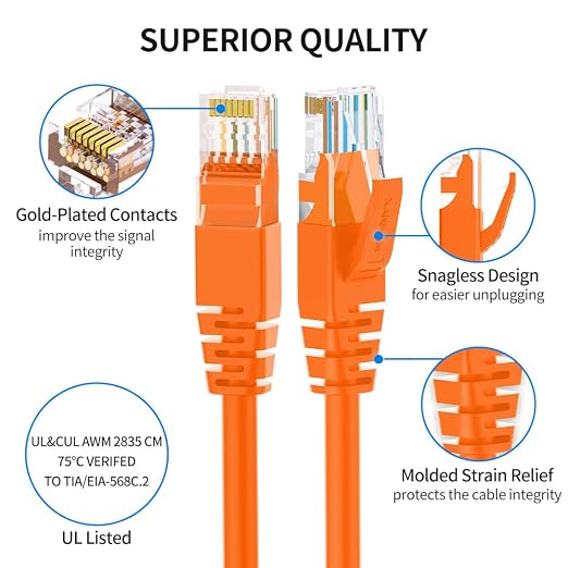 Cat6 Ethernet Cable 1 Feet 10 Pack Network RJ45 Cat6 Internet Patch Cable - Image 3