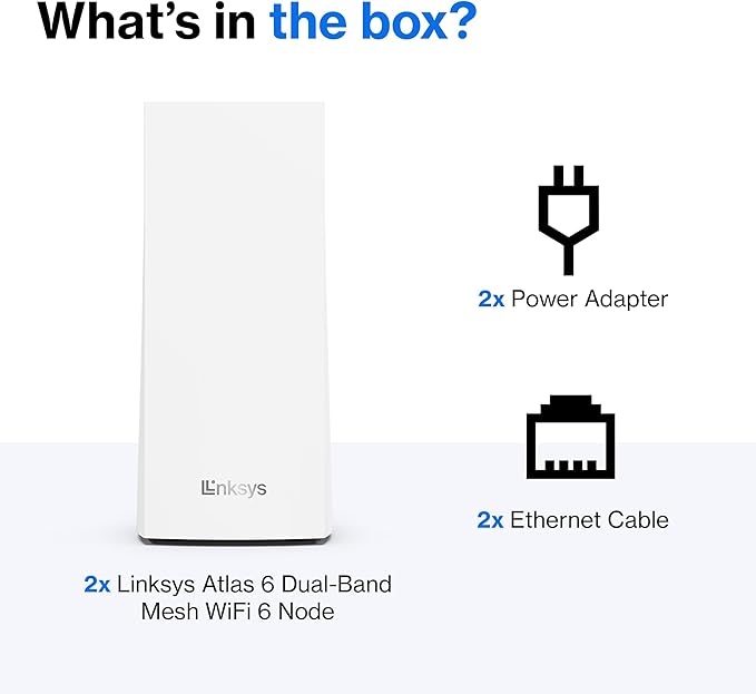 Linksys Atlas WiFi 6 Router Home WiFi Mesh System, 000 Sq. ft Coverage - Image 7