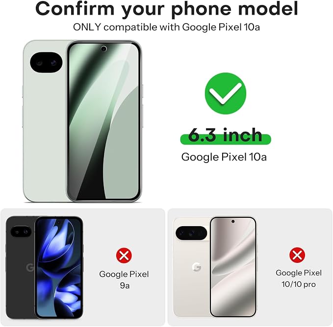 OMOTON 3 Pack Screen Protector for Google Pixel 10a +2 Pack Camera Lens - Image 2
