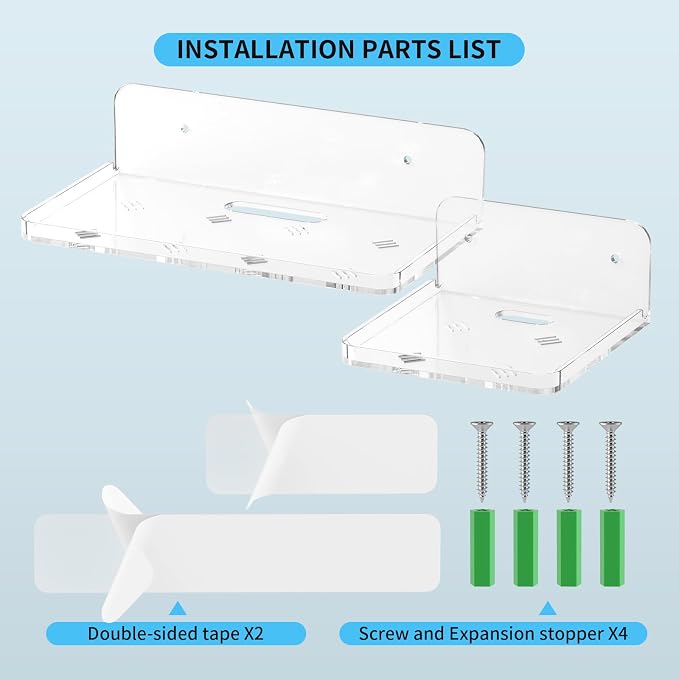 Wall Mount Floating Shelves for 2 Pcs Security Baby Camera Shelf Mini Speaker - Image 8