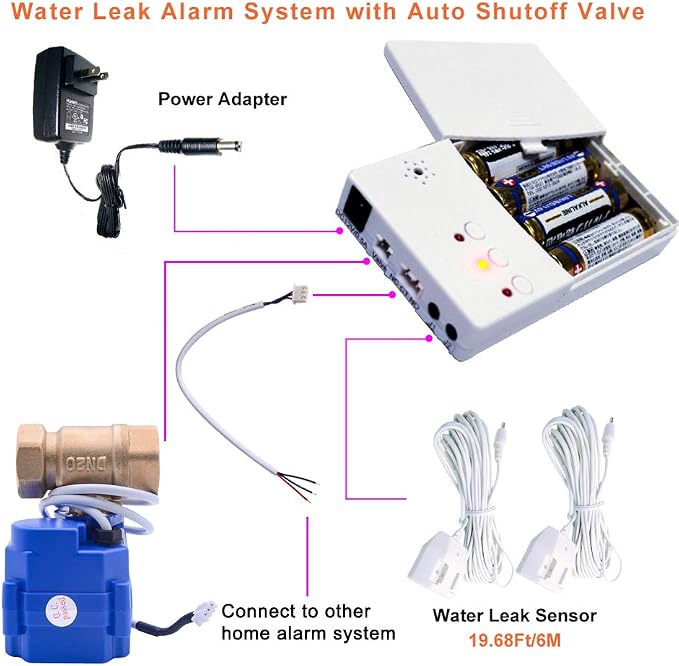 E-SDS Water Leak Detector with Shutoff Valve Sounds Alarm, Automatic Water Leak - Image 2