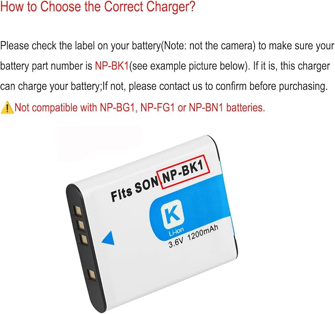 NP-BK1 NPBK1 Battery Charger for Sony Cyber-Shot DSC-S750 - Image 2