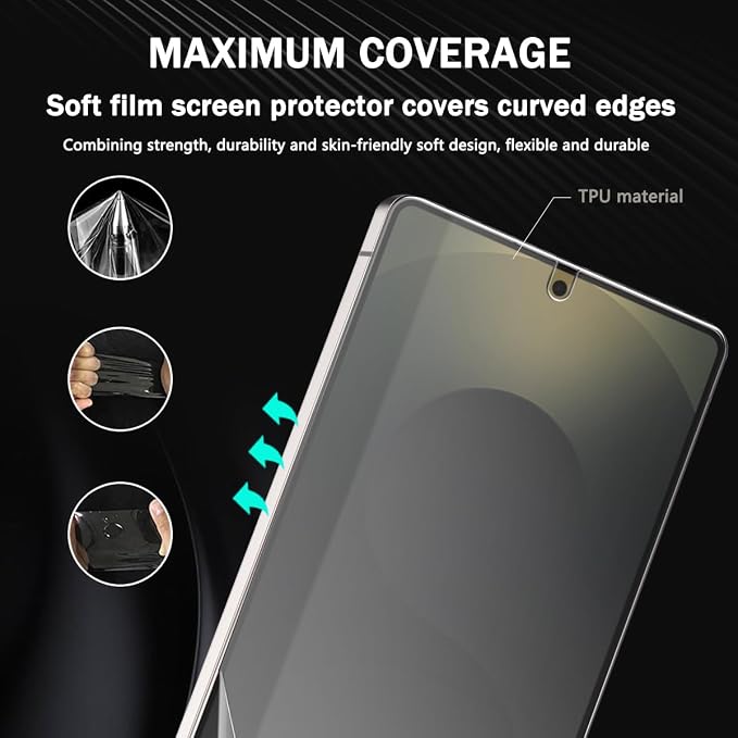 3+2 Pack Screen Protector for Samsung Galaxy S25 Ultra Flexible TPU Film - Image 4