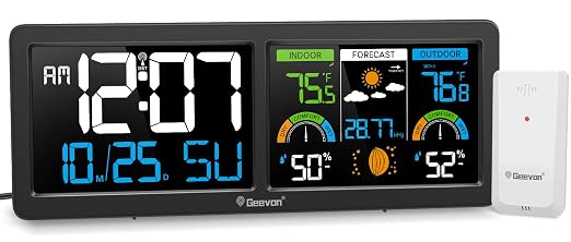 Geevon Weather Stations Wireless Indoor Outdoor Thermometer by GEEVON