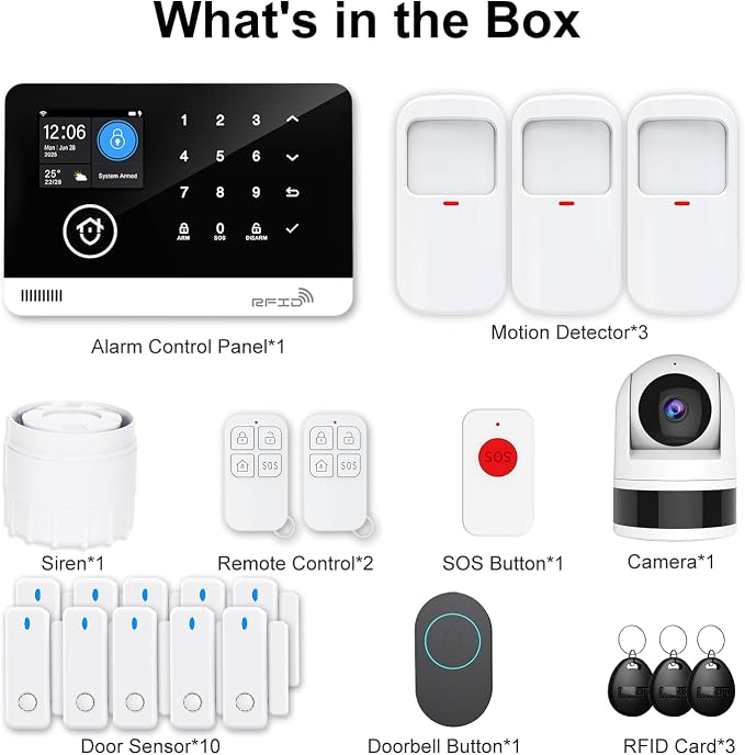 Home Alarm System with Camera, 23 Pieces Wireless WiFi/GSM SMS Home Security - Image 9
