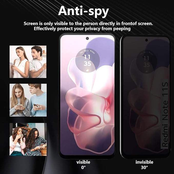 2 Pack Privacy Tempered Glass for Motorola Moto G Power 5G Screen Protector - Image 4