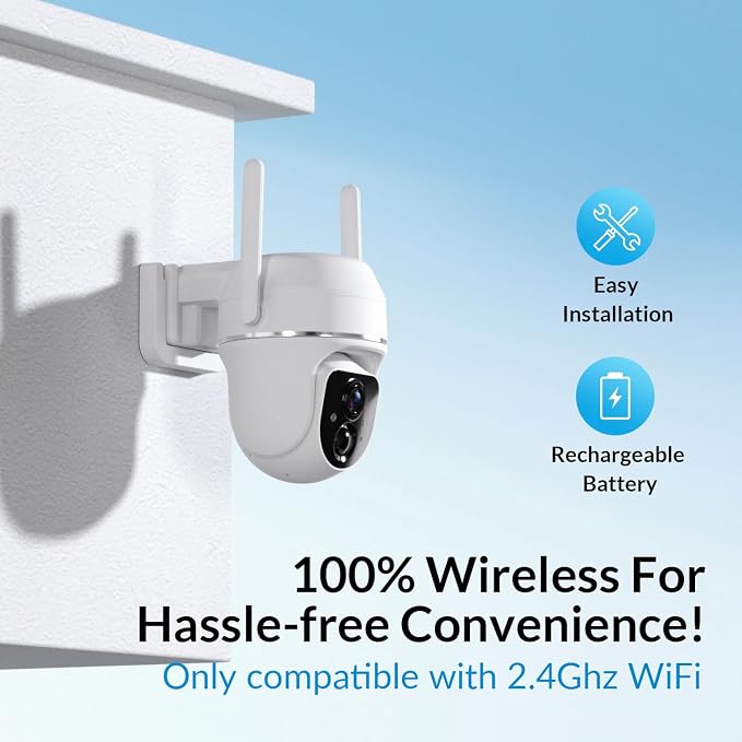 Vicohome 2K Solar Wireless WiFi Security Cameras Outdoor, 355° PTZ, Solar & - Image 2