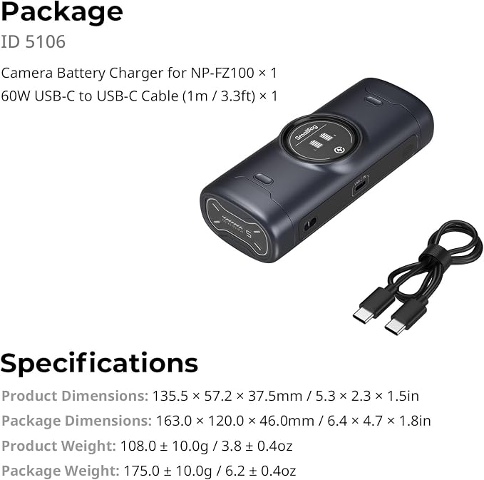 SMALLRIG NP-FZ100 Battery Charger - Image 9