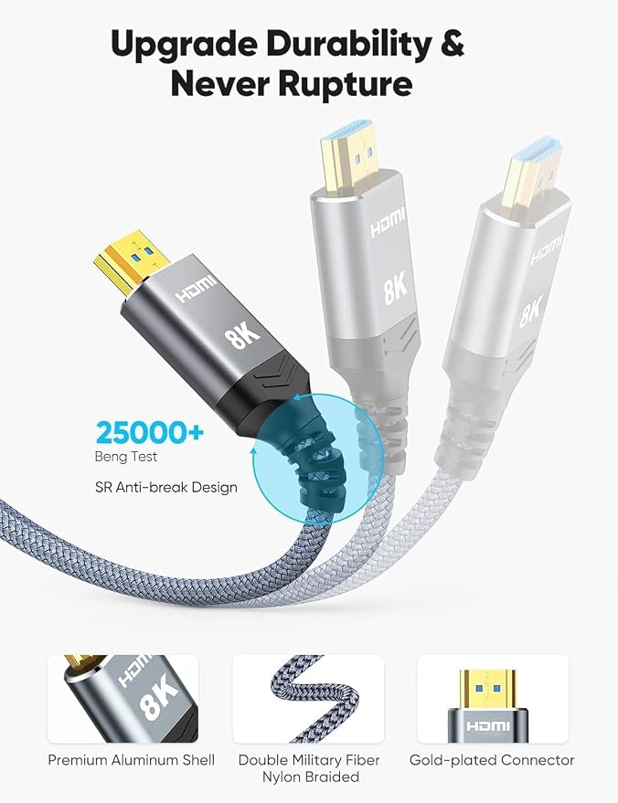 Highwings Long 8K Fiber Optic HDMI Cable 40 FT, 2.1 Unidirectional 48Gbps - Image 5