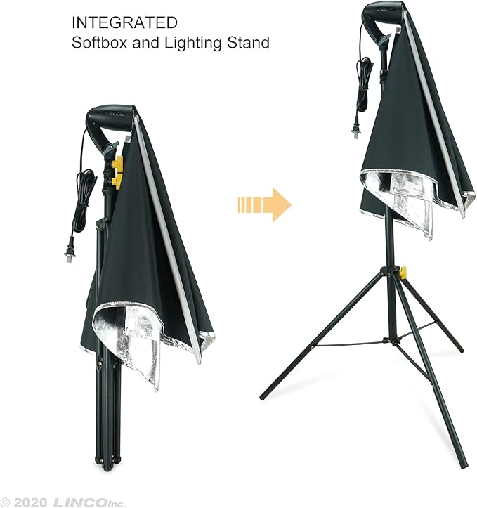 LINCO LED Softbox Photography Lighting Kit 20"x28" Professional Photography - Image 6