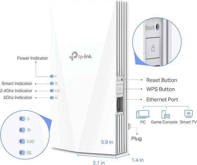 TP-Link AX1500 WiFi Extender Internet Booster, WiFi 6 Range Extender Covers up - Image 4