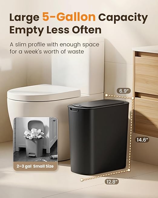Cesun Motion Sensor Trash Can, 5 Gallon Automatic Bathroom Garbage Can - Image 4