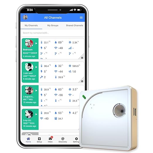 WS1 WiFi Environmental Sensor: Temp, Light Monitoring | External Probe | Alerts by UbiBot