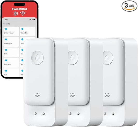SwitchBot WiFi Water Sensor, Smart Water Leak Detector, 100dB Adjustable Alerts by SwitchBot